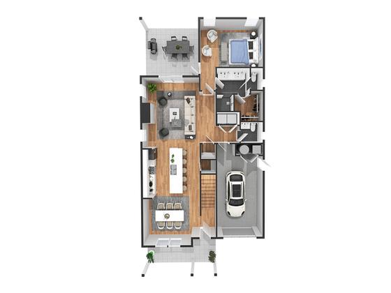 2D / 3D Floor Plan before and after example